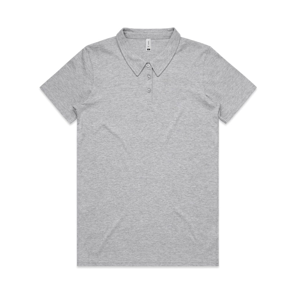 AS Colour Womens Amy Polo Custom Wholesale Print Dropship Fulfillment POD Grey Marle Front
