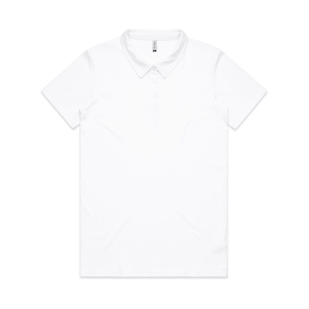 AS Colour Womens Amy Polo Custom Wholesale Print Dropship Fulfillment POD White Front