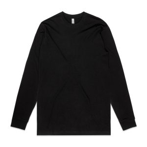 AS Colour 5020G Mens Organic Long Sleeve T Shirt Custom Wholesale Print Dropship Fulfillment Black POD Front