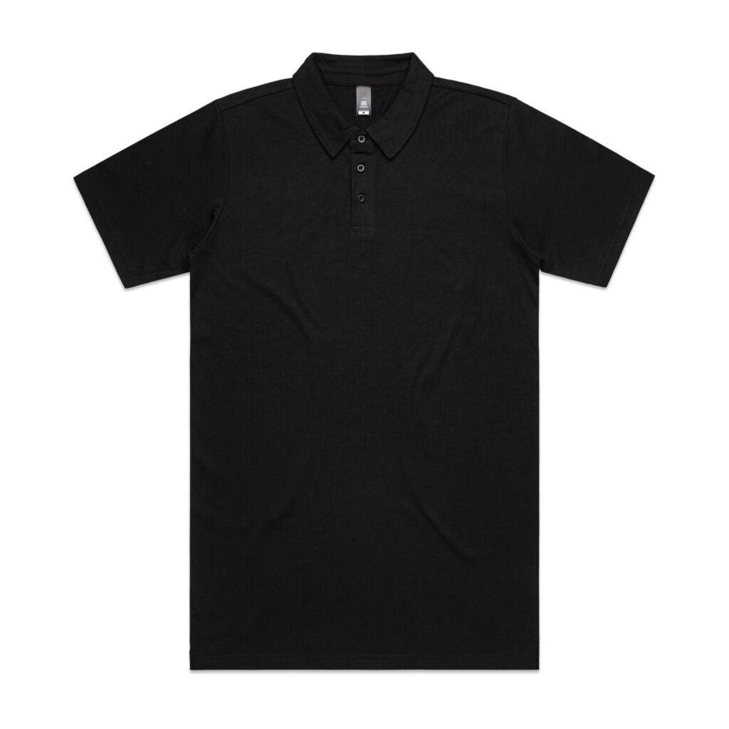 AS Colour Mens Chad Polo Custom Wholesale Print Dropship Fulfillment Black POD Front