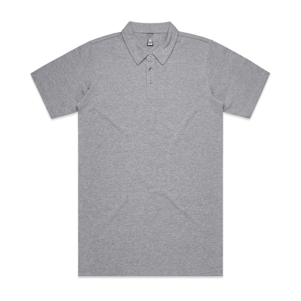 AS Colour Mens Chad Polo Custom Wholesale Print Dropship Fulfillment POD Grey Marle Front